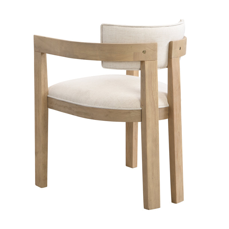 Dining Chair With Armrest-Light Ash+Beige