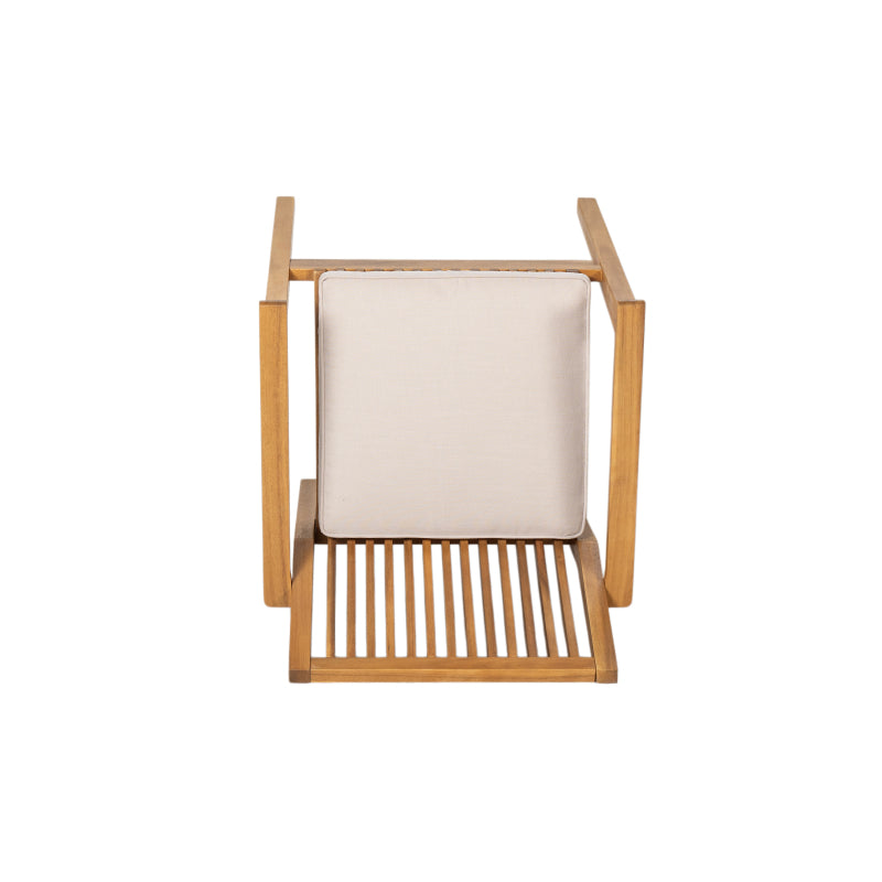5-Piece Patio Furniture Set - Acacia Wood Table with 4 Cushioned Chairs