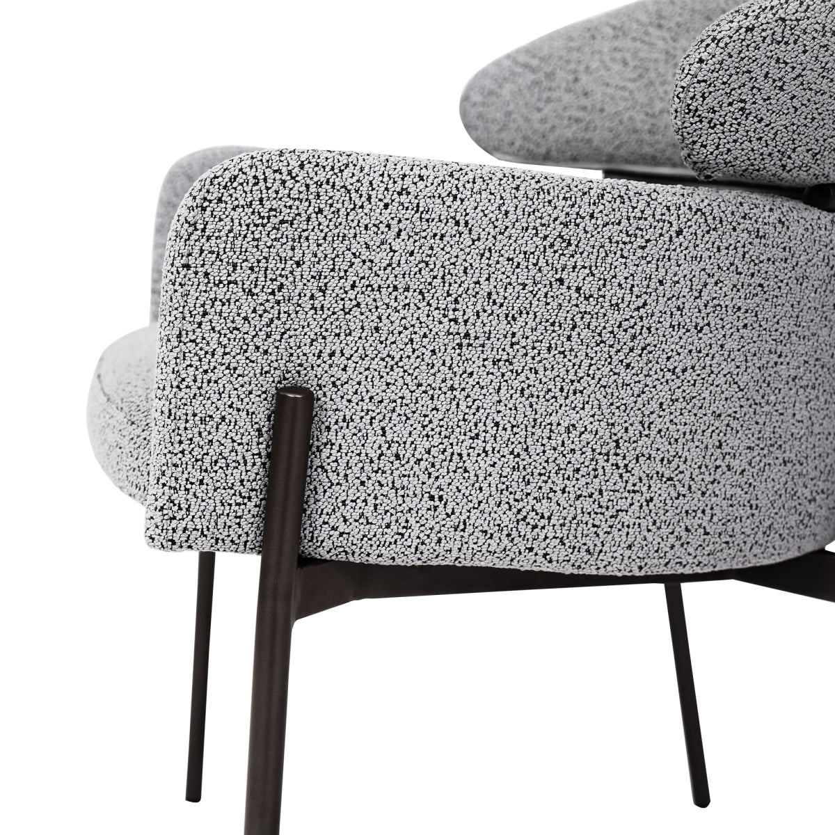 Set of 2 Modern Gray Fabric Upholstered Dining Room Side Chairs