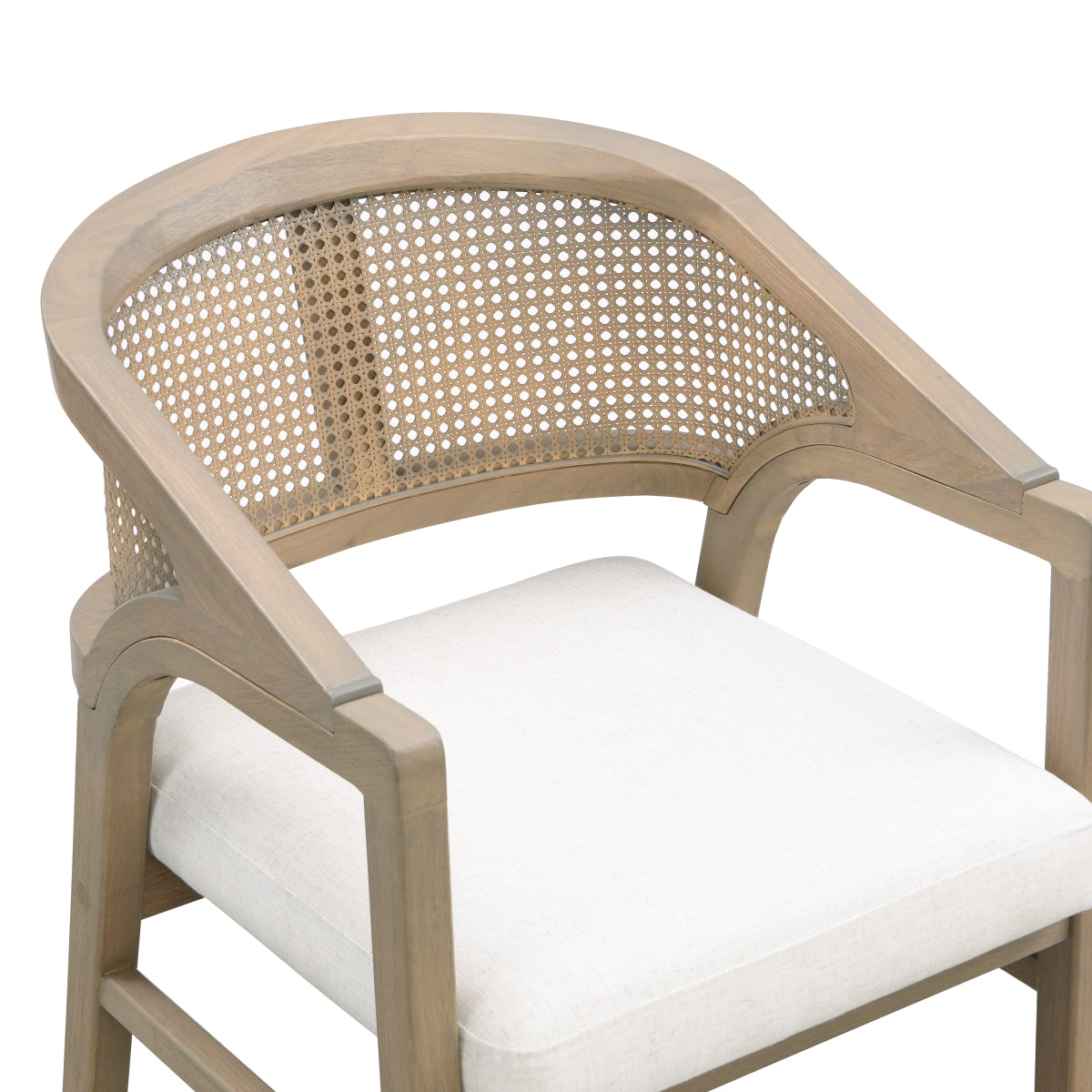 Set of 2 Wooden Dining Chairs | Light Ash Frame & Rattan Back
