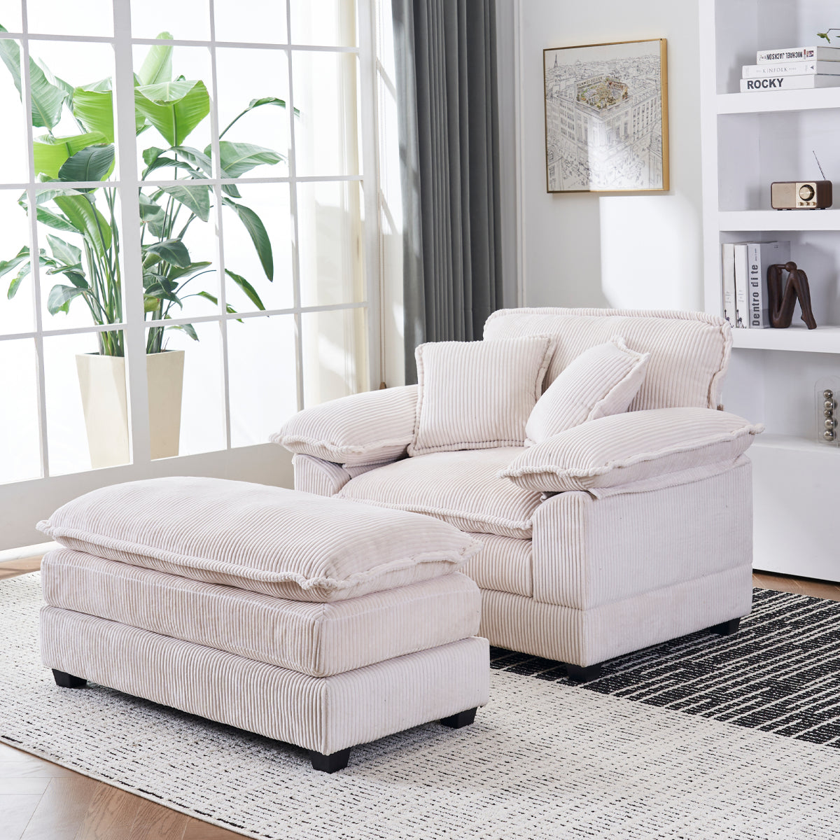 46.9'' Oversized Modular Combo Sofa with Ottoman
