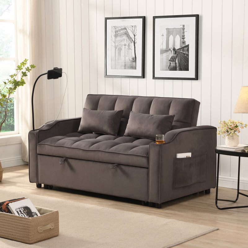 Sofa Bed with Trundle Charcoal Grey