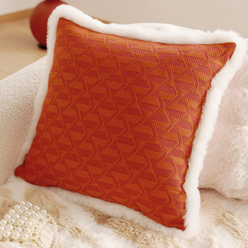 French Style Light Luxury High-End Black Living Room Sofa Cushion Vintage Cushion Rose Red Bay Window Cushion Lumbar Pillow
