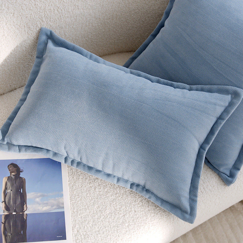 Vintage  Cartoon Cream Blue Cushion Pillow Sofa  Pillow Cover Bed