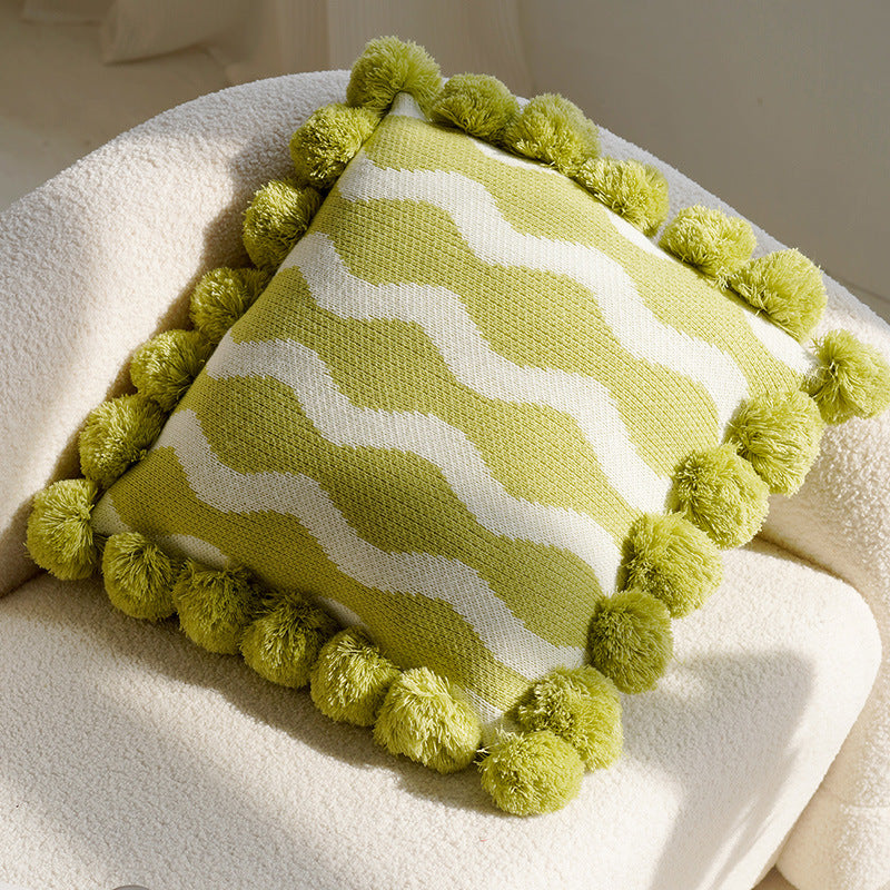 Green Bird Luxury Living Room Cushion Office Pillow Cover Pillowcase Homestay Sofa Waist Pillow Bay Window Cushion Bed