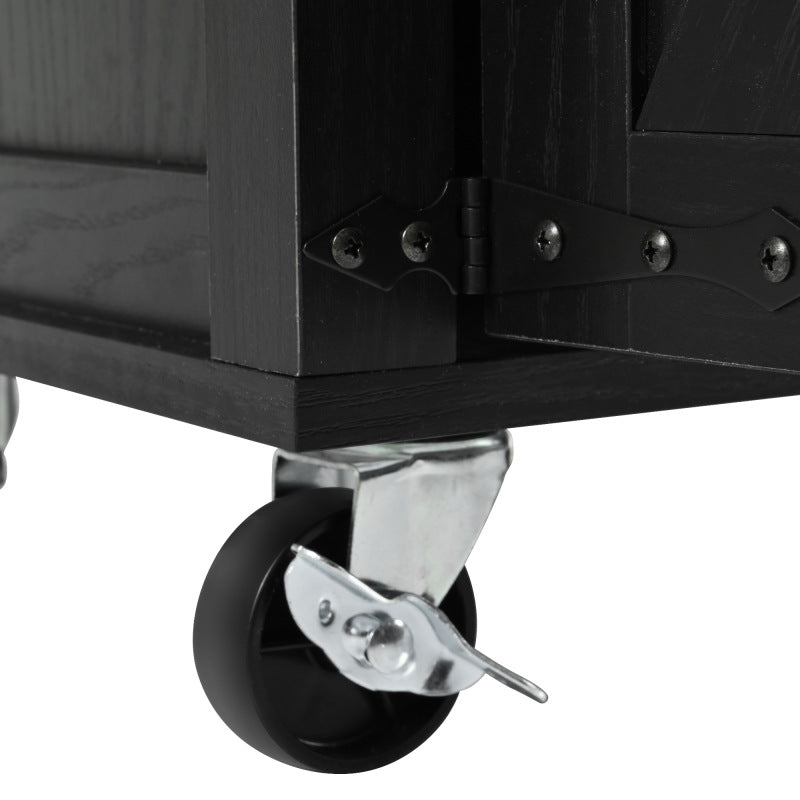 53.5" Farmhouse Kitchen Island with Drop Leaf & Power Outlet