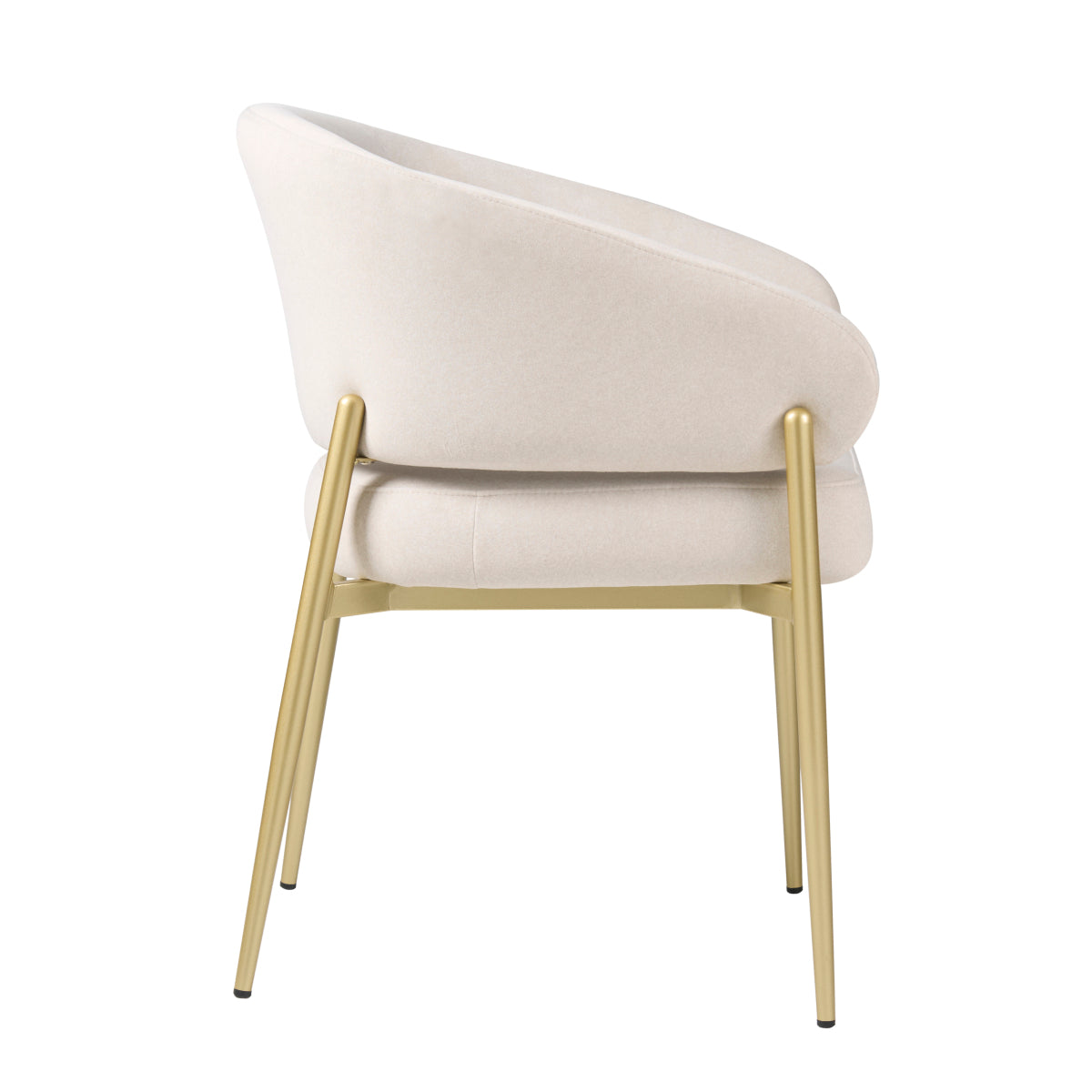 et of 2 Modern Beige Fabric Upholstered Dining & Kitchen Chairs