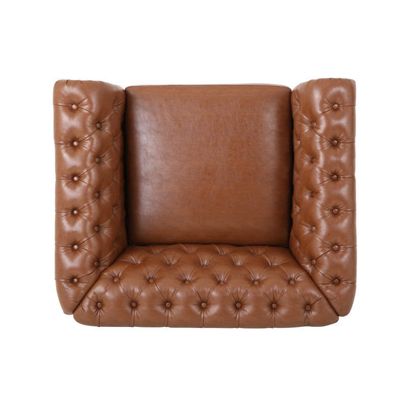 Modern Comfy Arm Chair: Tufted Back for Living Room & Study