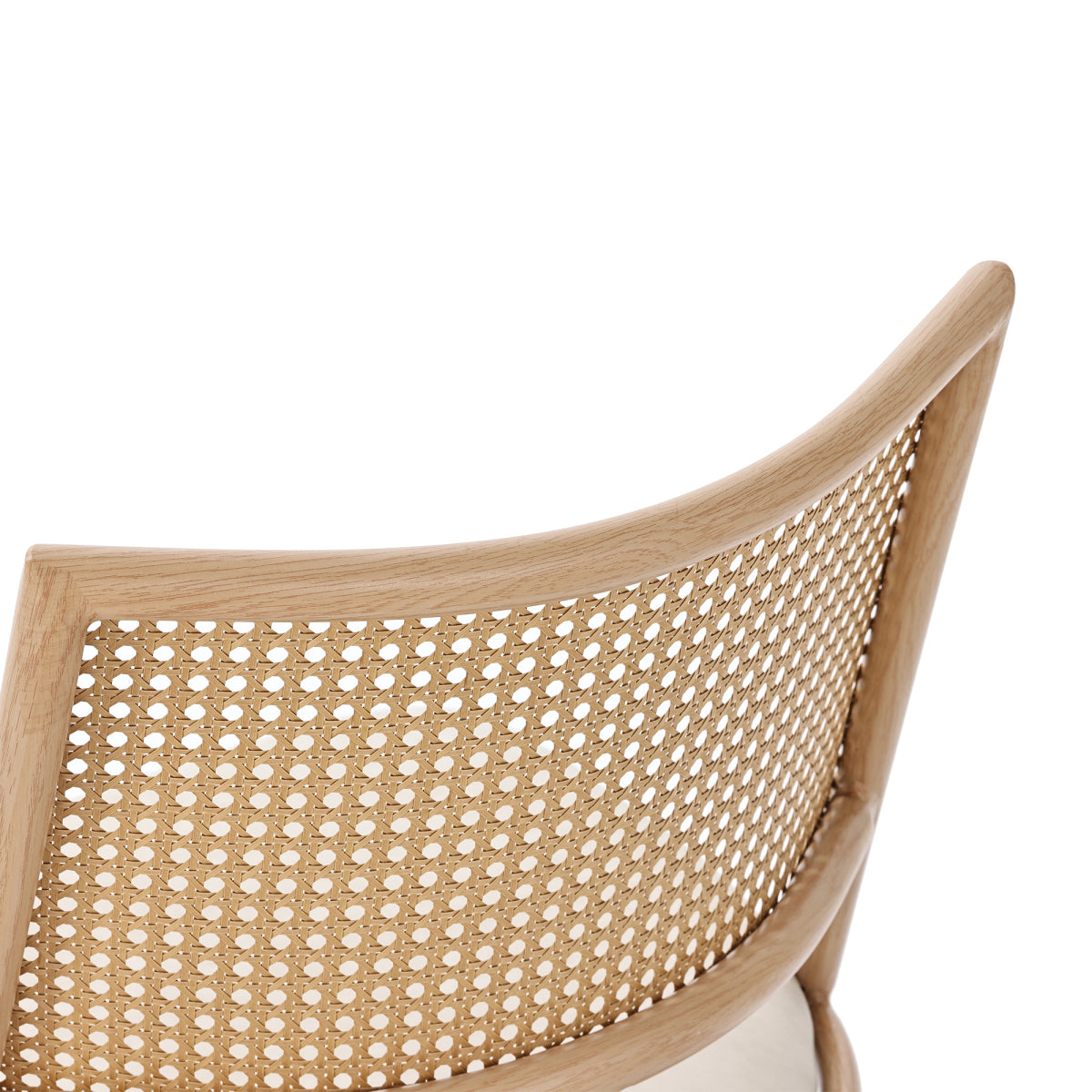 Set of 2 Modern PU Dining Chairs with Rattan Backrest