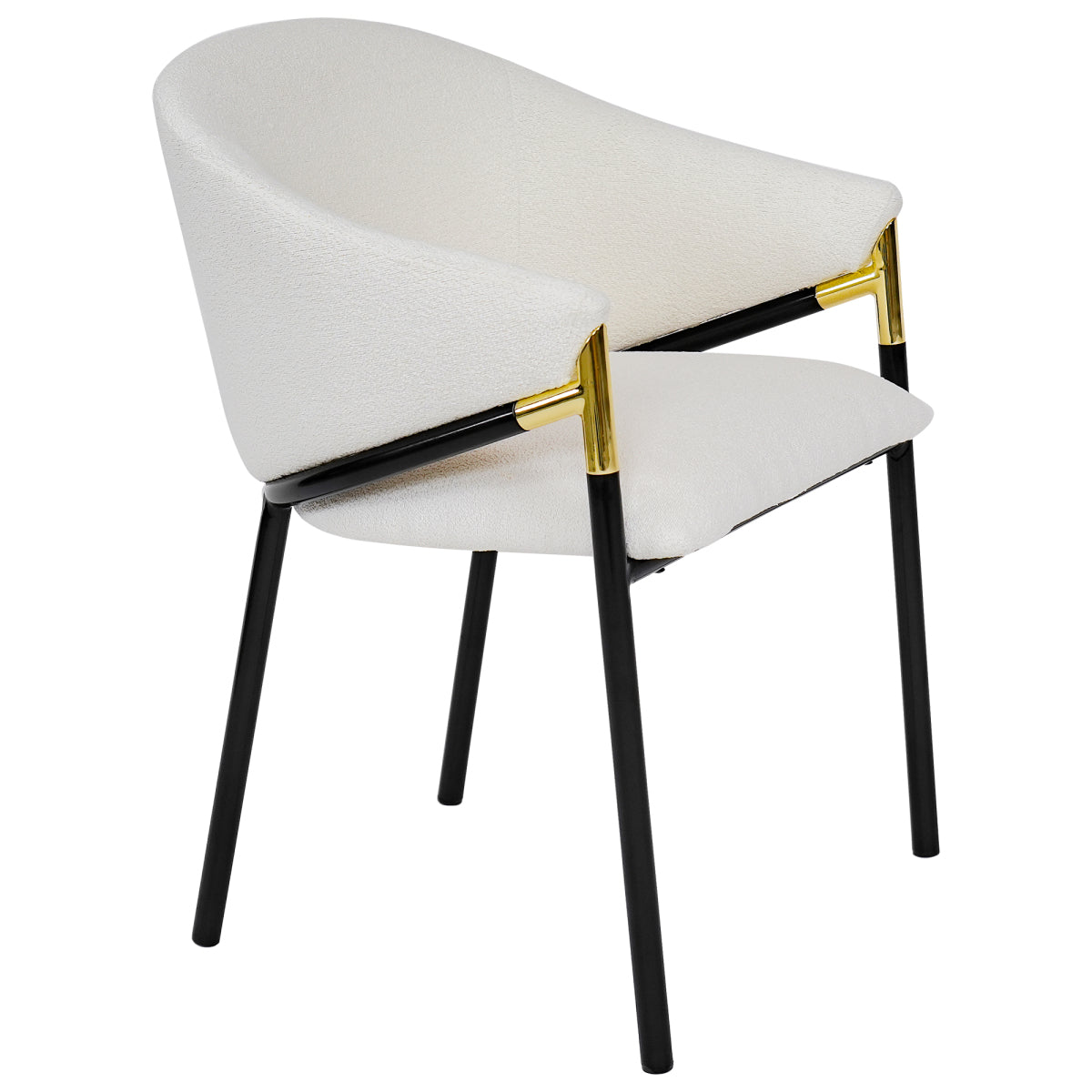 Set of 2 Modern Upholstered Dining Chairs | Metal Legs Side Chairs