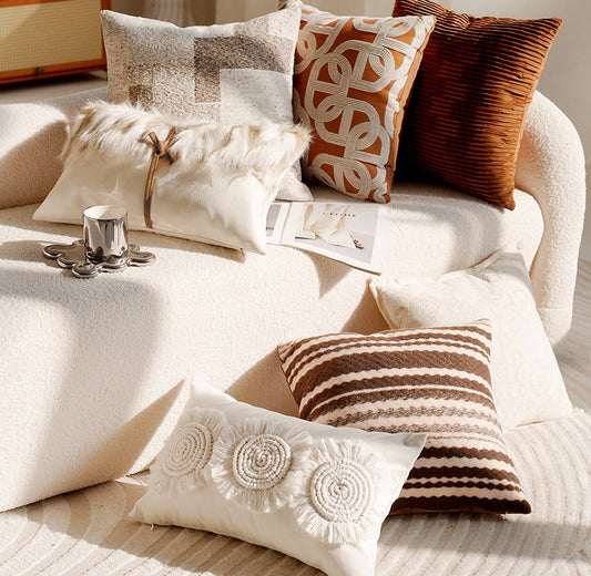 French Forest Brown Melad Pillow Cover – INS Style Cushion for Sofa or Window – No Insert