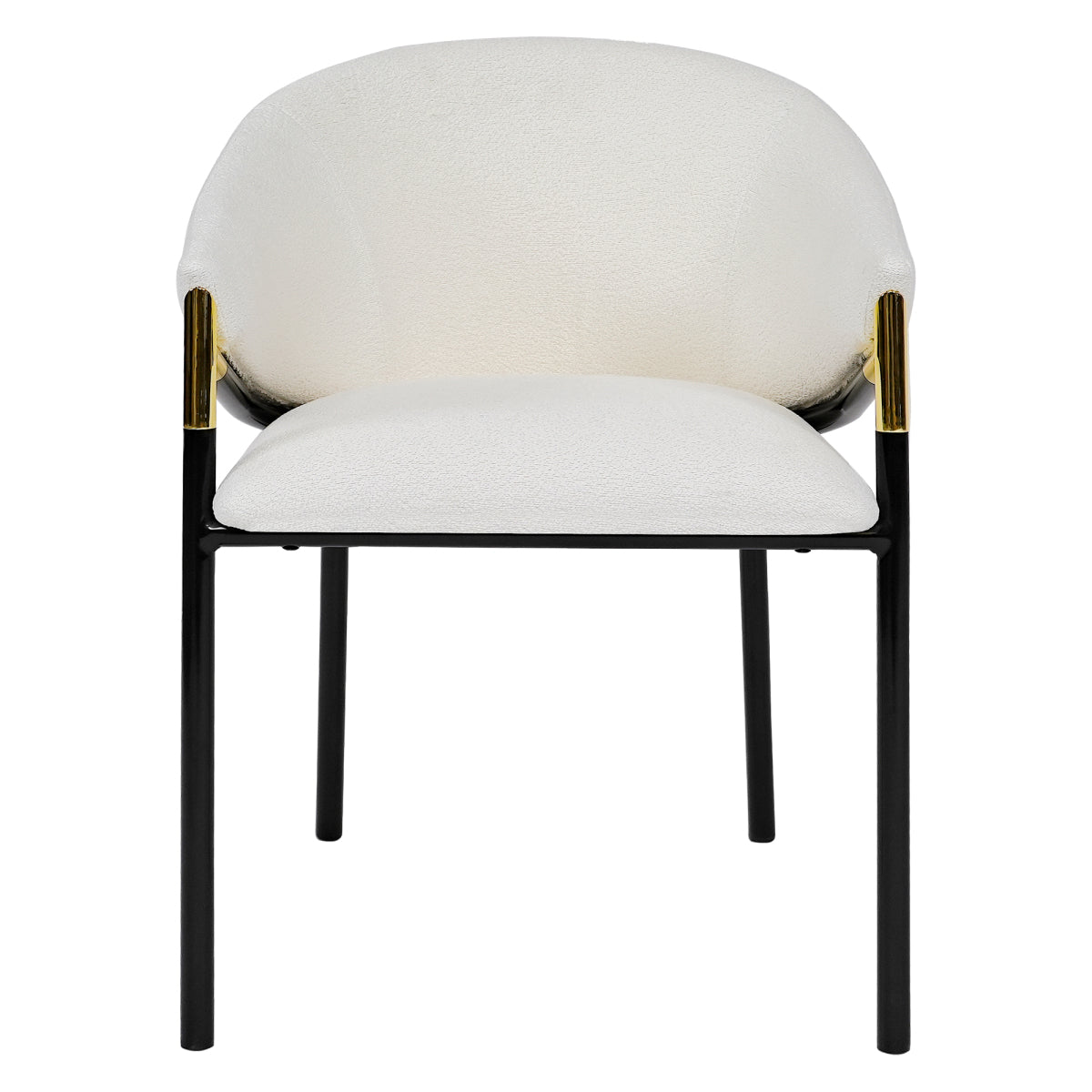 Set of 2 Modern Upholstered Dining Chairs | Metal Legs Side Chairs