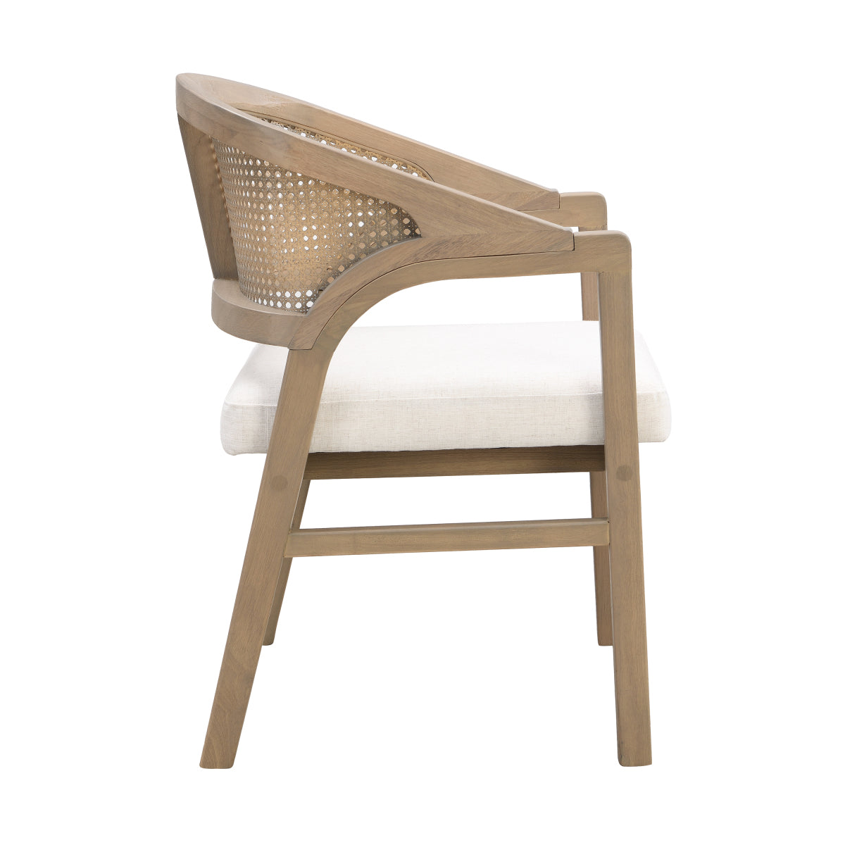 Set of 2 Wooden Dining Chairs | Light Ash Frame & Rattan Back