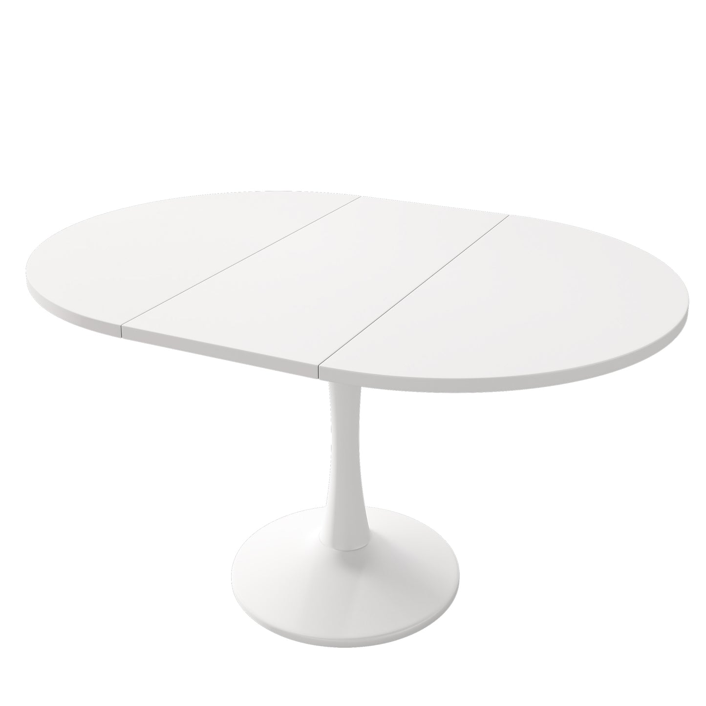 Modern White Extendable Round Dining Table for 4-6 People