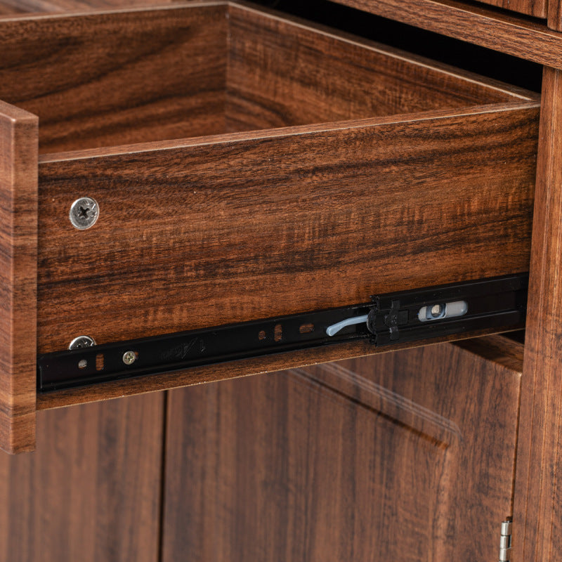 72" Farmhouse Pantry Cabinet with Pull-Out Organizers & Drawers